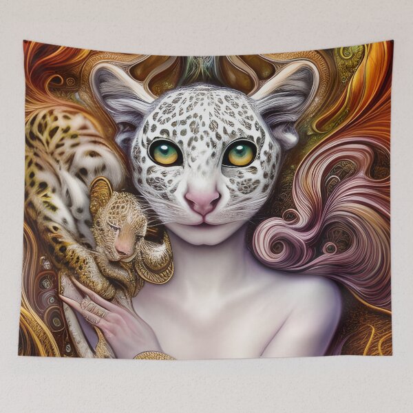 Item preview, Female face  leopard artwork designed and sold by Itzjustlife.