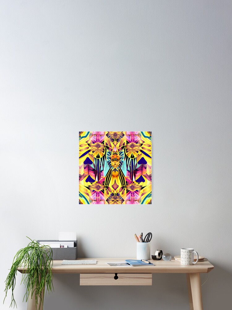 Thumbnail 2 von 3, Poster, Divine Happy Abstract Surreal Hollywood Regency Pattern Digital Painting designt und verkauft von CodeAndColors.
