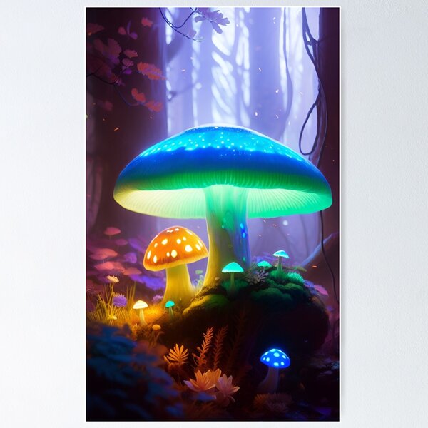 Item preview, A.I INK | Bioluminescent Mushroom Aesthetic  designed and sold by AI-INK.