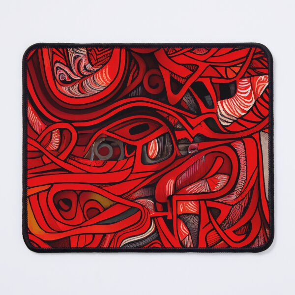 Item preview, Vibrant Drawn Red Eclectic Pattern Digital Painting designed and sold by CodeAndColors.