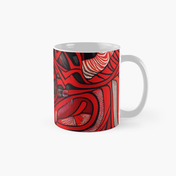 Aperçu de l'œuvre Vibrant Drawn Red Eclectic Pattern Digital Painting créée et vendue par CodeAndColors.