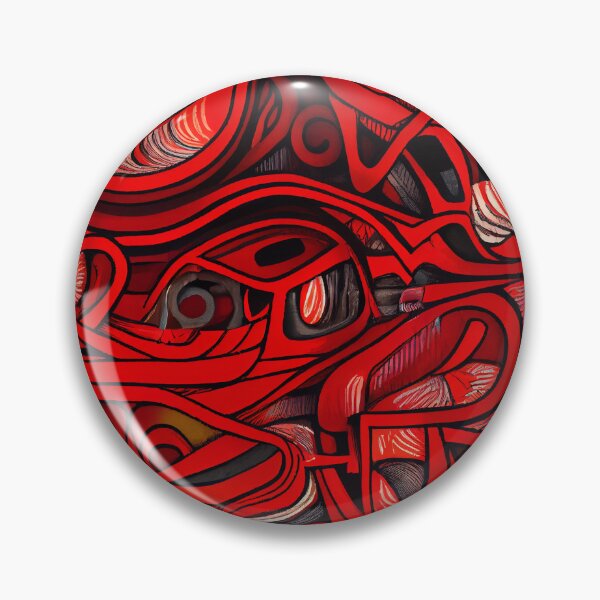 Artikelvorschau, Vibrant Drawn Red Eclectic Pattern Digital Painting entworfen und verkauft von CodeAndColors.