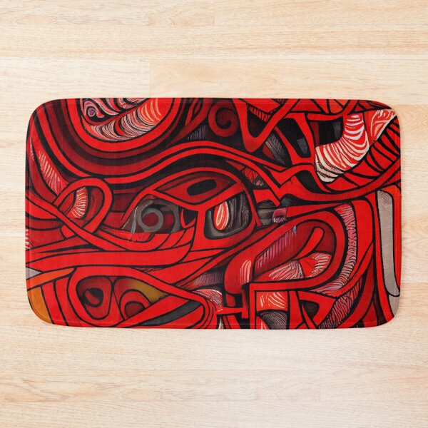 Item preview, Vibrant Drawn Red Eclectic Pattern Digital Painting designed and sold by CodeAndColors.