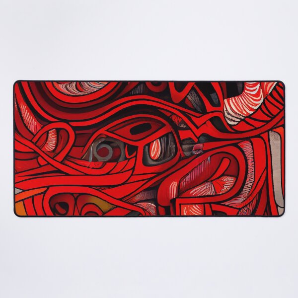 Item preview, Vibrant Drawn Red Eclectic Pattern Digital Painting designed and sold by CodeAndColors.