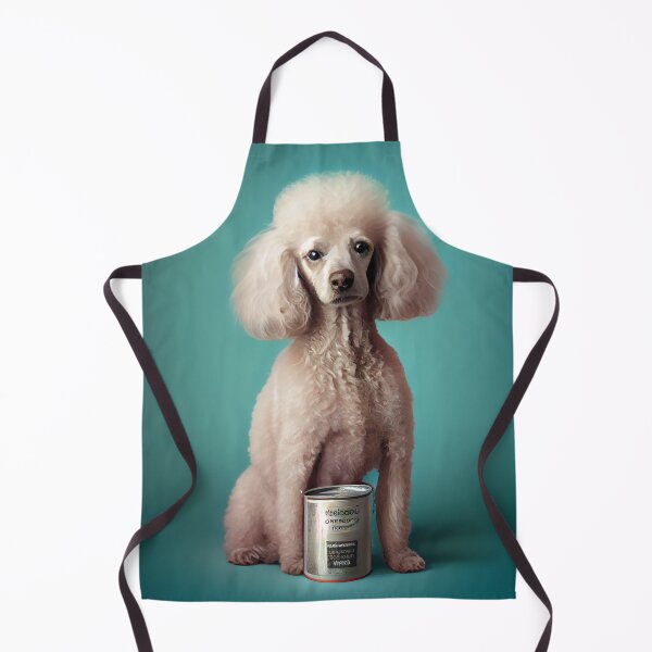 Item preview, Capricious Poodle with a Dented Tin Digital Painting designed and sold by CodeAndColors.