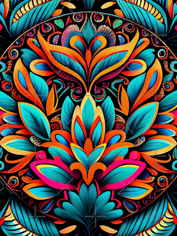 Thumbnail 3 von 3, Tuch, Colorful Exotic Latin Pattern Digital Painting designt und verkauft von CodeAndColors.