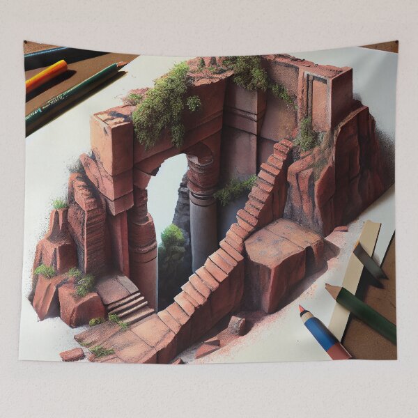 Item preview, Brick Pencil and the Ravine Digital Painting designed and sold by CodeAndColors.