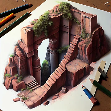 Vorschaubild zum Design Brick Pencil and the Ravine Digital Painting von CodeAndColors