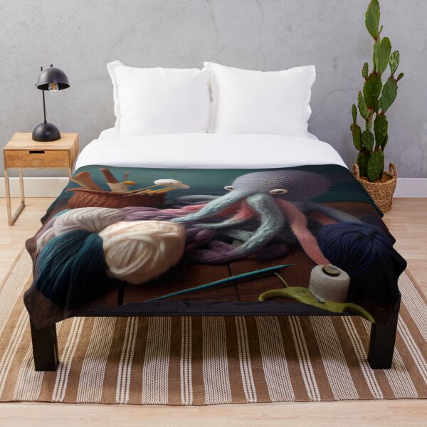Item preview, Octopus With Yarn and Swan Digital Painting designed and sold by CodeAndColors.
