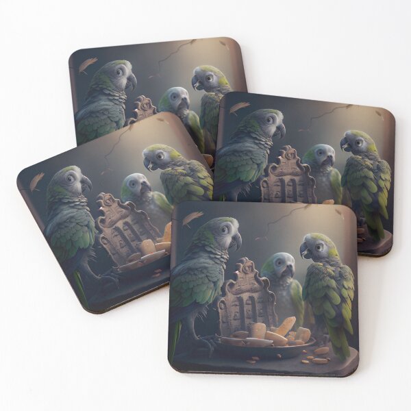 Item preview, Parrots at the Graveyard Waffle Digital Painting designed and sold by CodeAndColors.