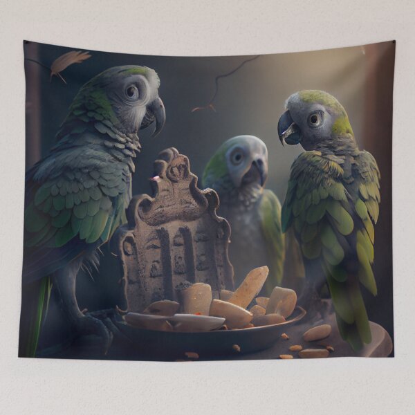 Item preview, Parrots at the Graveyard Waffle Digital Painting designed and sold by CodeAndColors.