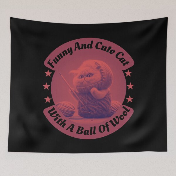 Item preview, Funny and Cute Cat with a Ball of Wool designed and sold by designerpriti.