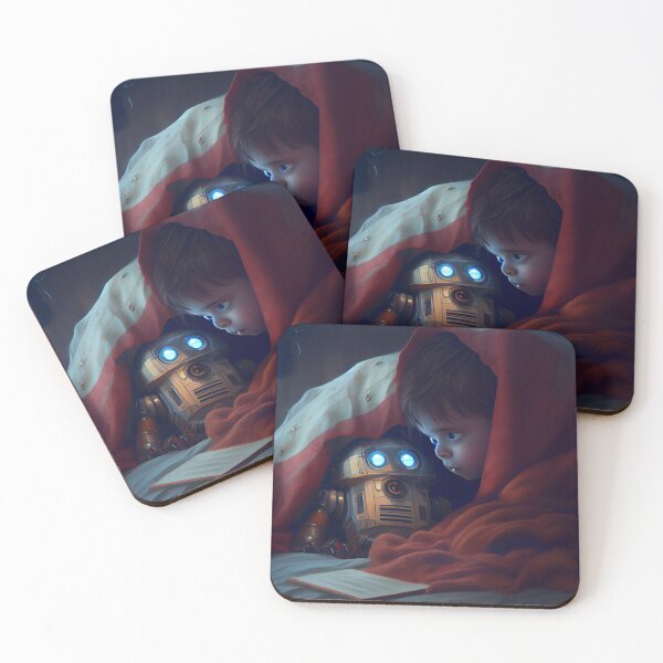 Item preview, Investigating Under the Robots Blanket Digital Painting designed and sold by CodeAndColors.