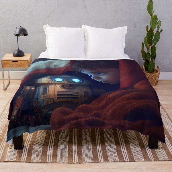 Item preview, Investigating Under the Robots Blanket Digital Painting designed and sold by CodeAndColors.