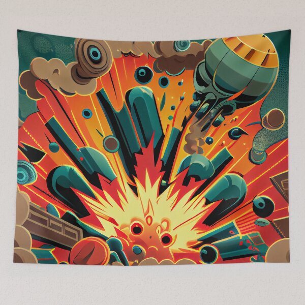 Item preview, Cartoon Explosive Industrial Pattern Digital Painting designed and sold by CodeAndColors.