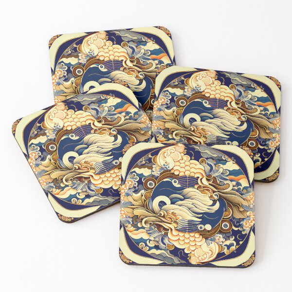 Item preview, Victorian Fine Anime Modern Coastal Pattern Digital Painting designed and sold by CodeAndColors.