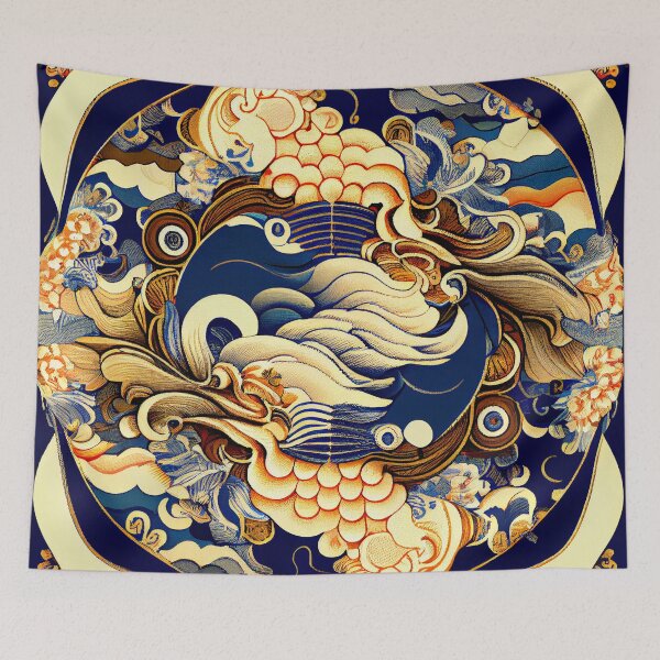 Item preview, Victorian Fine Anime Modern Coastal Pattern Digital Painting designed and sold by CodeAndColors.