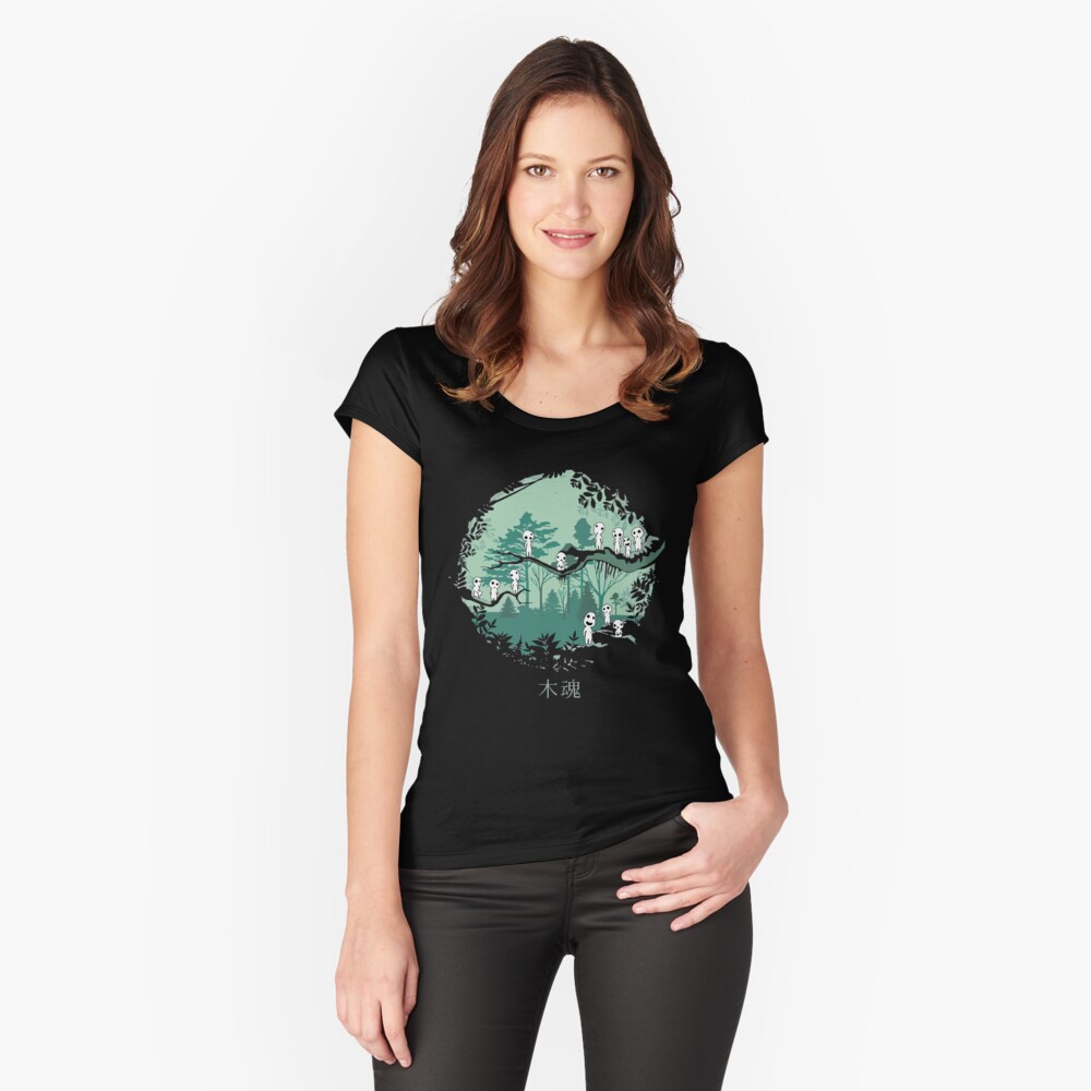 Vista previa del artículo con la obra «Camiseta entallada de cuello ancho», diseñado y vendido por HoneyMilkTeex.