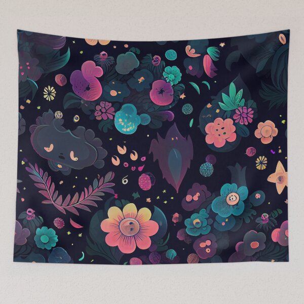 Aperçu de l'œuvre Impressionist Detailed Kawaii Dark Transitional Pattern Digital Painting créée et vendue par CodeAndColors.