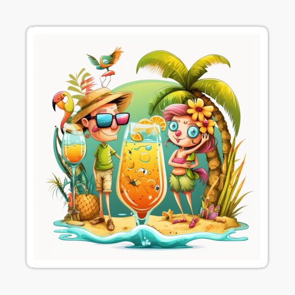 Couple on vacation Sticker