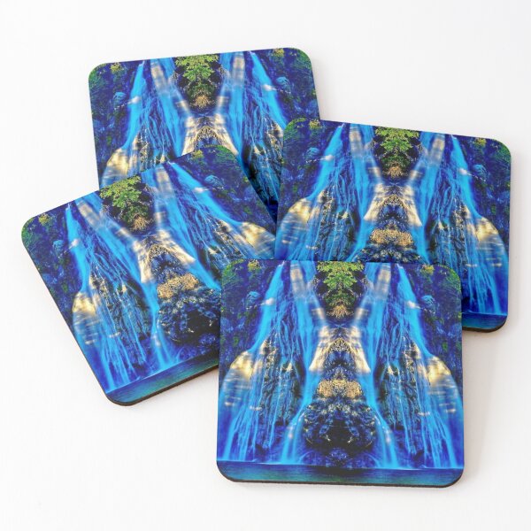 Item preview, Beautiful Blue Waterfalls flowing through lush green mountains in the morning sunshine is absolutely amazing.  designed and sold by Tiannalaw.
