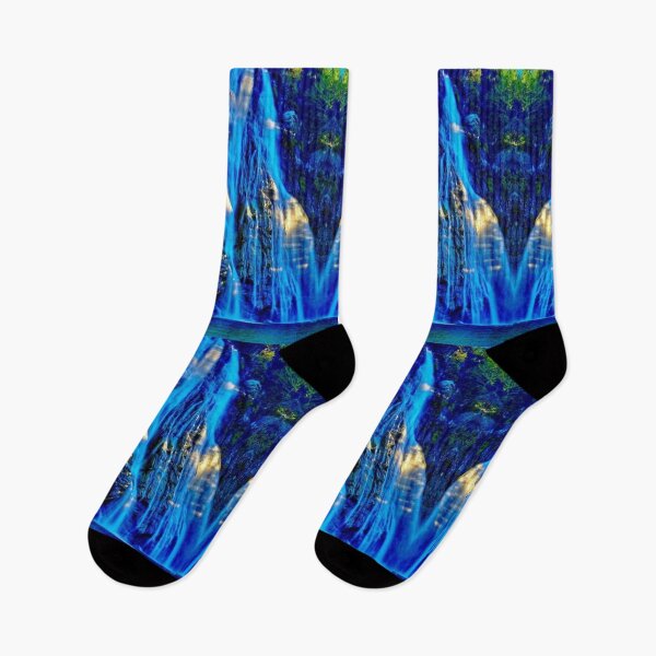 Item preview, Beautiful Blue Waterfalls flowing through lush green mountains in the morning sunshine is absolutely amazing.  designed and sold by Tiannalaw.