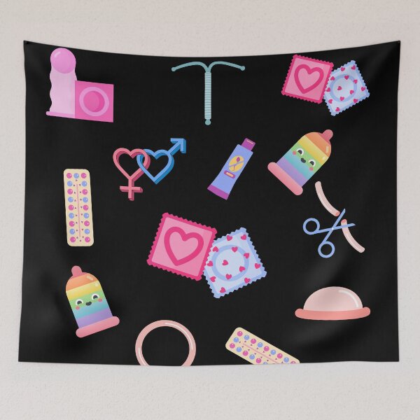 Item preview, Birth control with condoms teaching contraception birth control pills spermicide diaphragm cap hormonal IUD vasectomy for teacher safe sex designed and sold by Lady-Frost.
