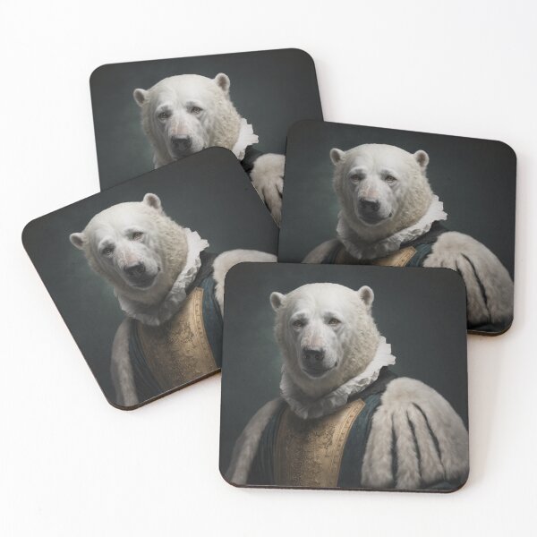 Item preview, Hyper Realistic Polar Bear Portrait Royal Renaissance Animal –  Photorealism Classic Royal Portrait Of A Polar Bear designed and sold by MadeByRobots.