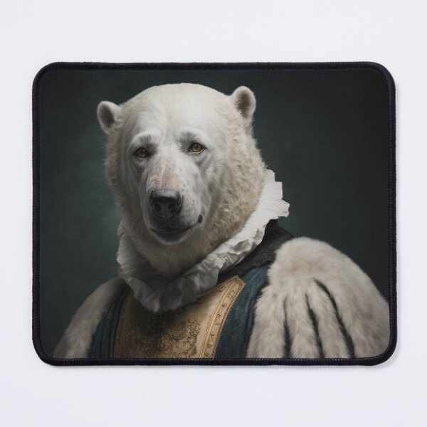 Item preview, Hyper Realistic Polar Bear Portrait Royal Renaissance Animal – Photorealism Classic Royal Portrait Of A Polar Bear designed and sold by MadeByRobots.