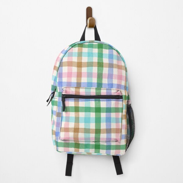 Item preview, Gingham Style Teal Pink Bown Green Blue designed and sold by Studio Dotsch.