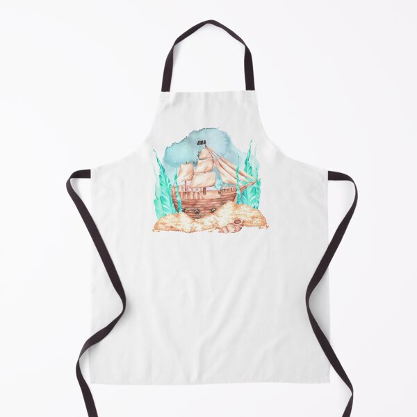 Item preview, Sailing pirate ship at the bottom of the sea. Watercolor illustration. designed and sold by Trilisti.
