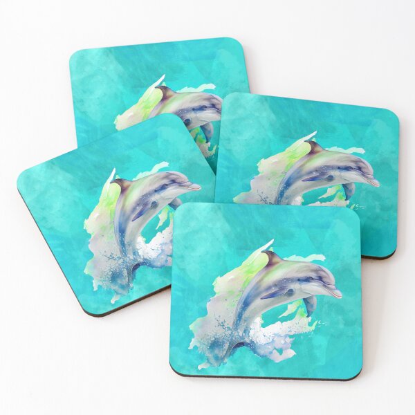 Item preview, Beautiful Watercolor Dolphin Jumping out of Water designed and sold by KOTOdesign.