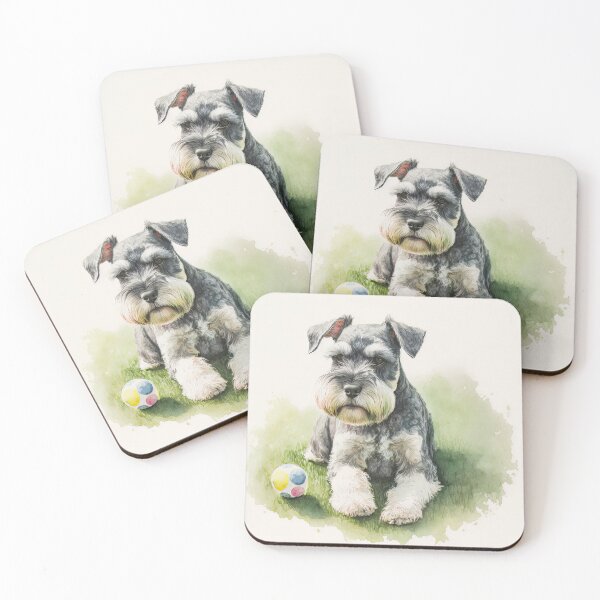 Item preview, Miniature Schnauzer Watercolour Painting designed and sold by TheArtfulAI.