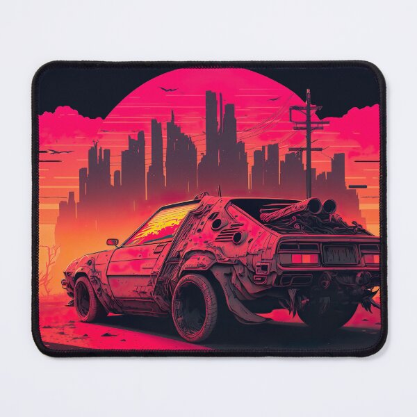 Item preview, Post-Apocalyptic Car Parked In Front Of A Dystopian City designed and sold by Nightarcade.