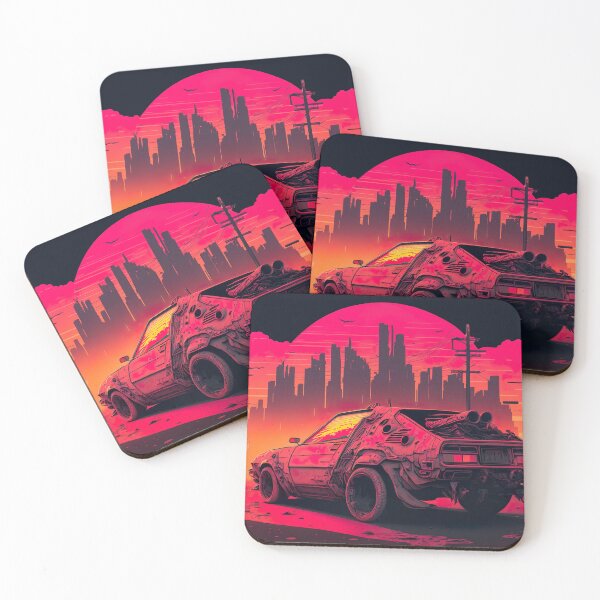 Item preview, Post-Apocalyptic Car Parked In Front Of A Dystopian City designed and sold by Nightarcade.