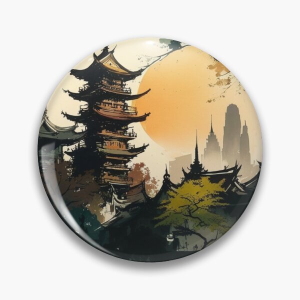 Artikelvorschau, Traditional Chinese Ink painting building entworfen und verkauft von DYC-Innovations.