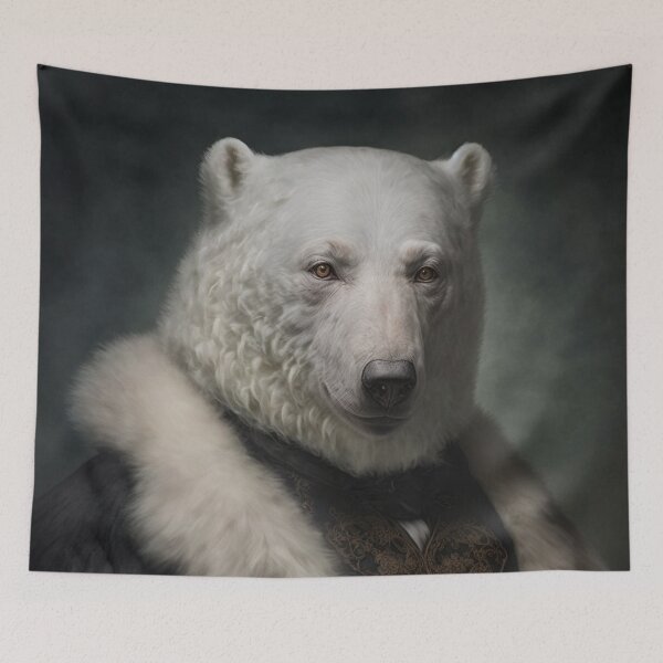 Item preview, Hyper Realistic Polar Bear Portrait Royal Renaissance Animal –  Photorealism Classic Royal Portrait Of A Polar Bear designed and sold by MadeByRobots.