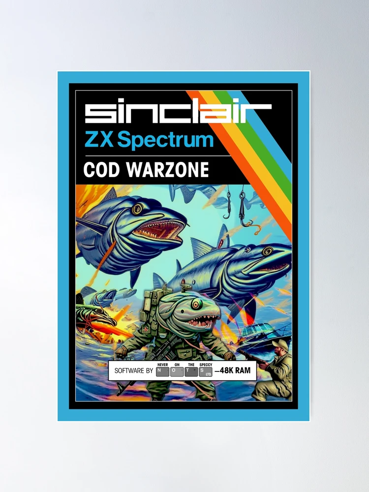COD WARZONE for the Sinclair ZX Spectrum (front cover) - Fantasy / Parody  Game Cassette Cover - 80s 8-bit Retro Game (Never on the Speccy!) | Poster