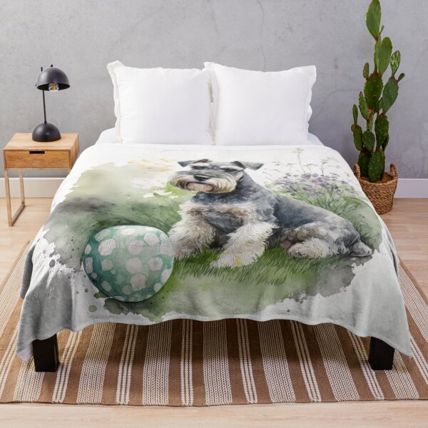 Item preview, Miniature Schnauzer Watercolour Painting designed and sold by TheArtfulAI.