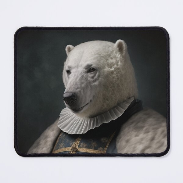Item preview, Hyper Realistic Polar Bear Portrait Royal Renaissance Animal – Photorealism Classic Royal Portrait Of A Polar Bear designed and sold by MadeByRobots.
