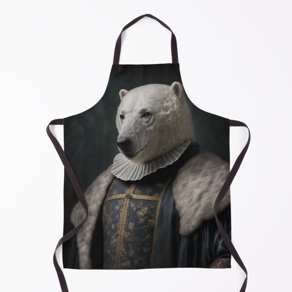Item preview, Hyper Realistic Polar Bear Portrait Royal Renaissance Animal – Photorealism Classic Royal Portrait Of A Polar Bear designed and sold by MadeByRobots.
