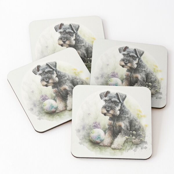 Item preview, Miniature Schnauzer Watercolour Painting designed and sold by TheArtfulAI.