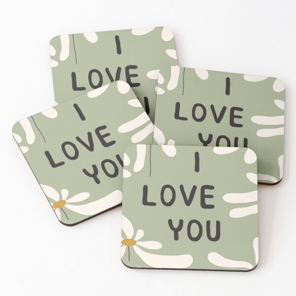 Item preview, I love you card with white winter flowers designed and sold by Illustrationsbz.