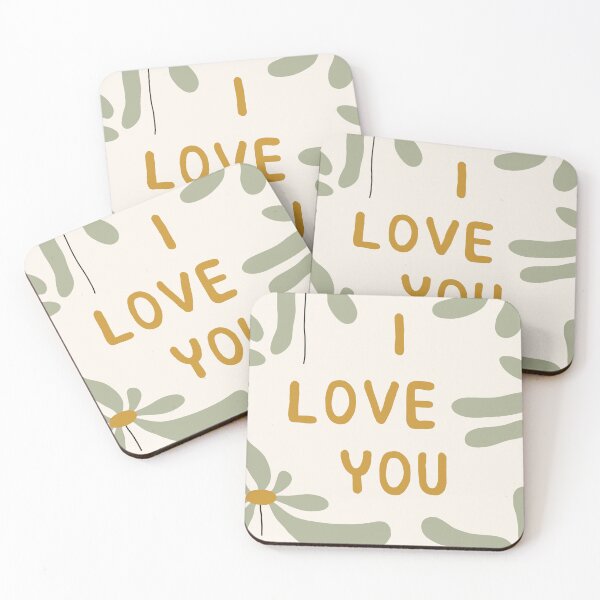 Item preview, I love you card with green winter flowers designed and sold by Illustrationsbz.