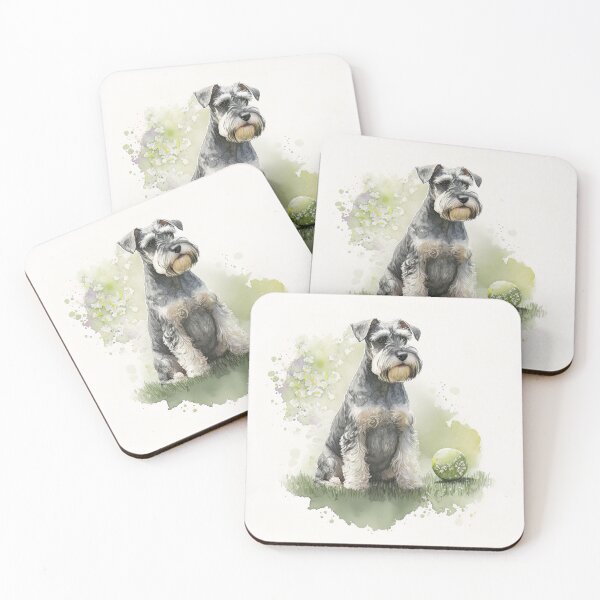 Item preview, Miniature Schnauzer Watercolour Painting designed and sold by TheArtfulAI.