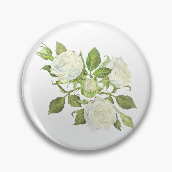 Artikelvorschau, Komposition aus weißen Rosen. Botanische Illustration des Aquarells. entworfen und verkauft von Trilisti.