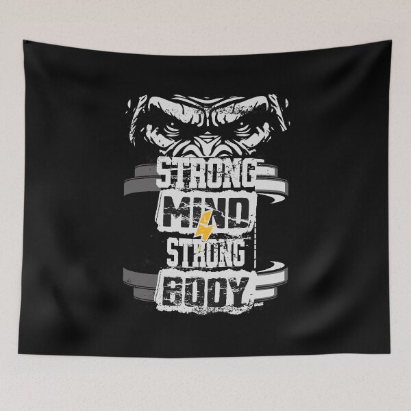 Item preview, Gym Fitness Gorilla Strong Mind Strong Body designed and sold by OmmeDesigns.