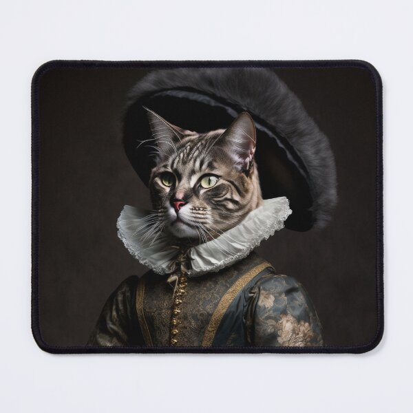 Item preview, Hyper Realistic Cat Portrait Royal Renaissance Animal – Photorealism Classic Royal Portrait Of A Cat designed and sold by MadeByRobots.