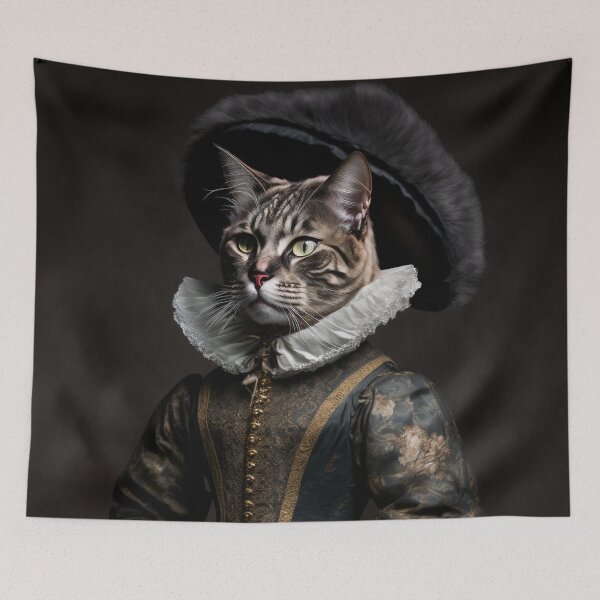 Item preview, Hyper Realistic Cat Portrait Royal Renaissance Animal –  Photorealism Classic Royal Portrait Of A Cat designed and sold by MadeByRobots.
