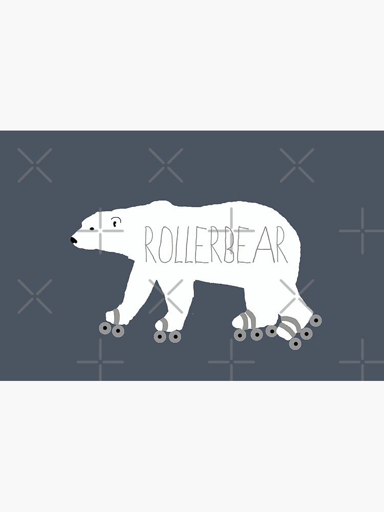 Polar Bear on Roller Skates Funny Pun Zipper Pouch for Sale by